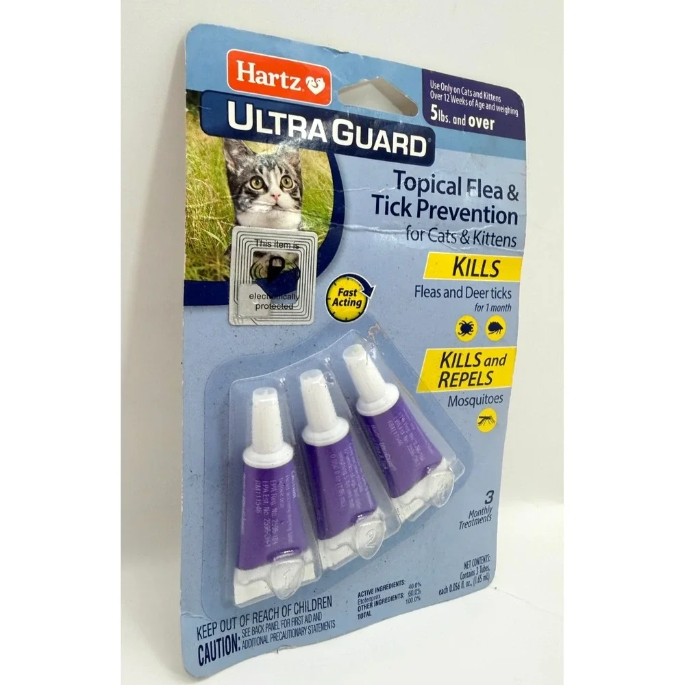 Hartz UltraGuard Topical Flea & Tick Prevention Cats 5 lbs+ 3 Month Supply